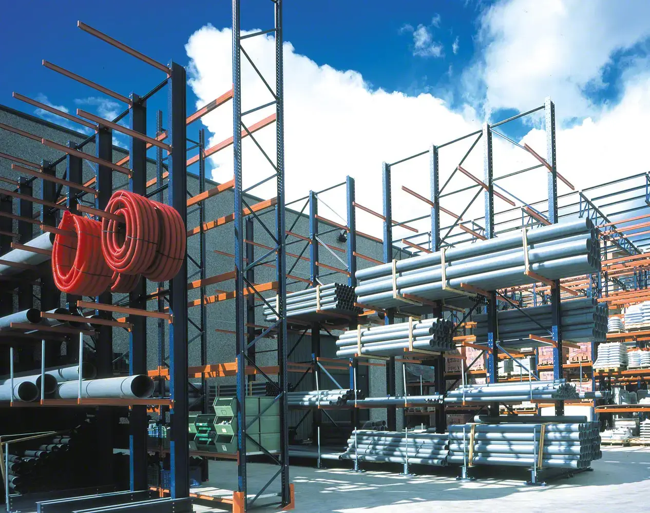 cantilever racking in a storage yard